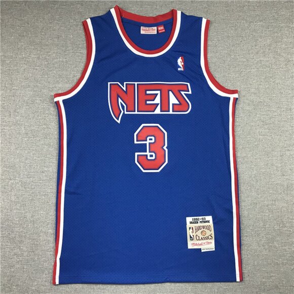 Mens Drazen Petrovic Royal Stitched Jersey